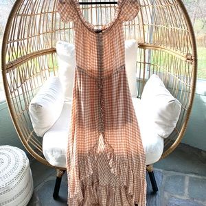 VICI Gingham Waterfall Maxi Dress Size Large